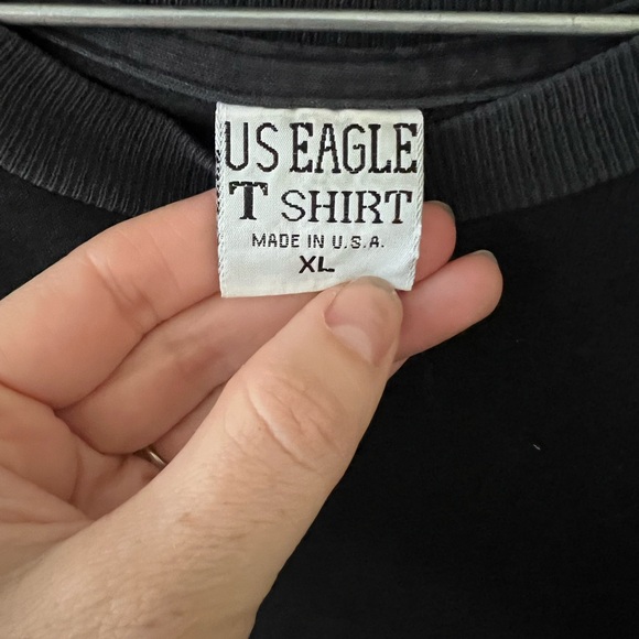 Vintage 90s Jesus with Angel Single Stitch Black T-shirt Graphics on Both Sides - Picture 3 of 5